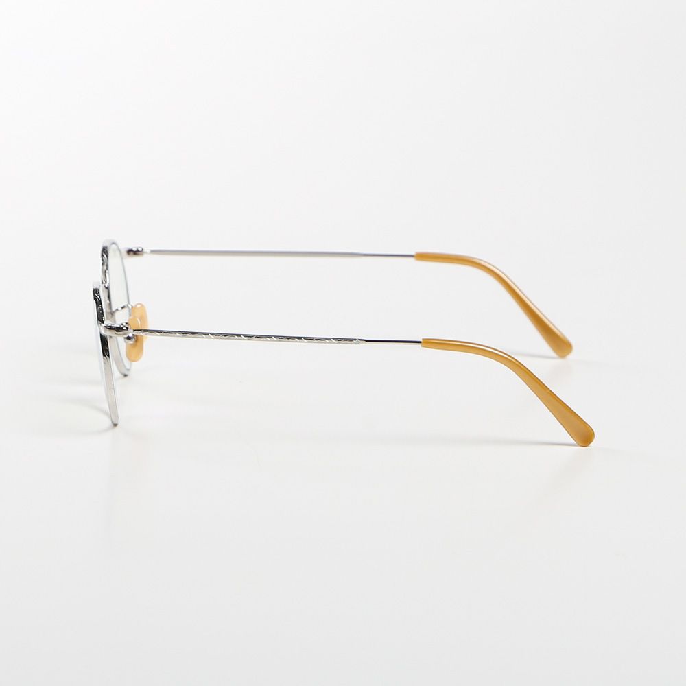 CALEE - VINTAGE TYPE CIRCLE METAL GLASSES - Silver/Clear