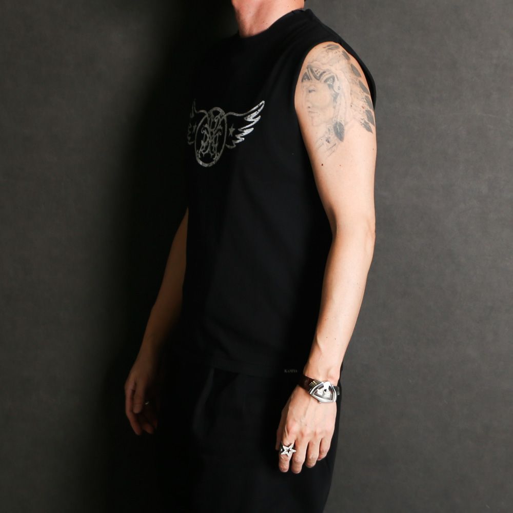 “AERO-KMY” Short N/S Tee T/C - BLACK / ノースリーブ Tシャツ / G16TS093