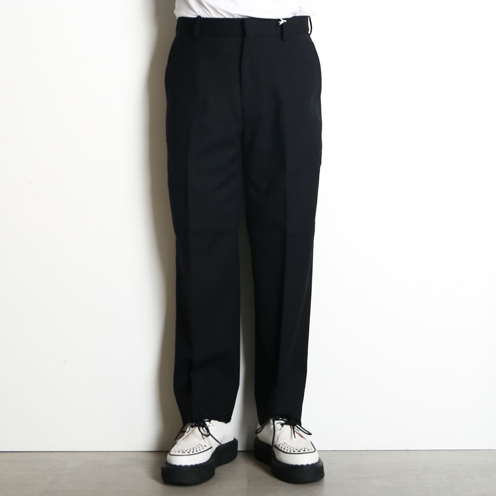 Flat Tapered Trousers - Black / 3/60 オーガニックウールサバイバルクロス® - フラットテーパードトラウザーズ / A26C07PT01C
