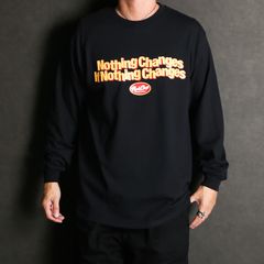 NC OVAL SCRIPT L/S TEE - BLACK / ロングスリーブTシャツ
