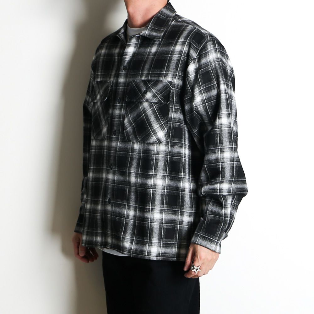 Ombre Check L/S Shirt (26ss) - BLK / オンブレチェックシャツ / HS-020526
