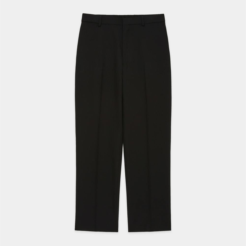 Flat Tapered Trousers - Black / 3/60 オーガニックウールサバイバルクロス® - フラットテーパードトラウザーズ / A26C07PT01C