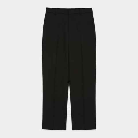 Flat Tapered Trousers - Black / 3/60 オーガニックウールサバイバルクロス® - フラットテーパードトラウザーズ / A26C07PT01C