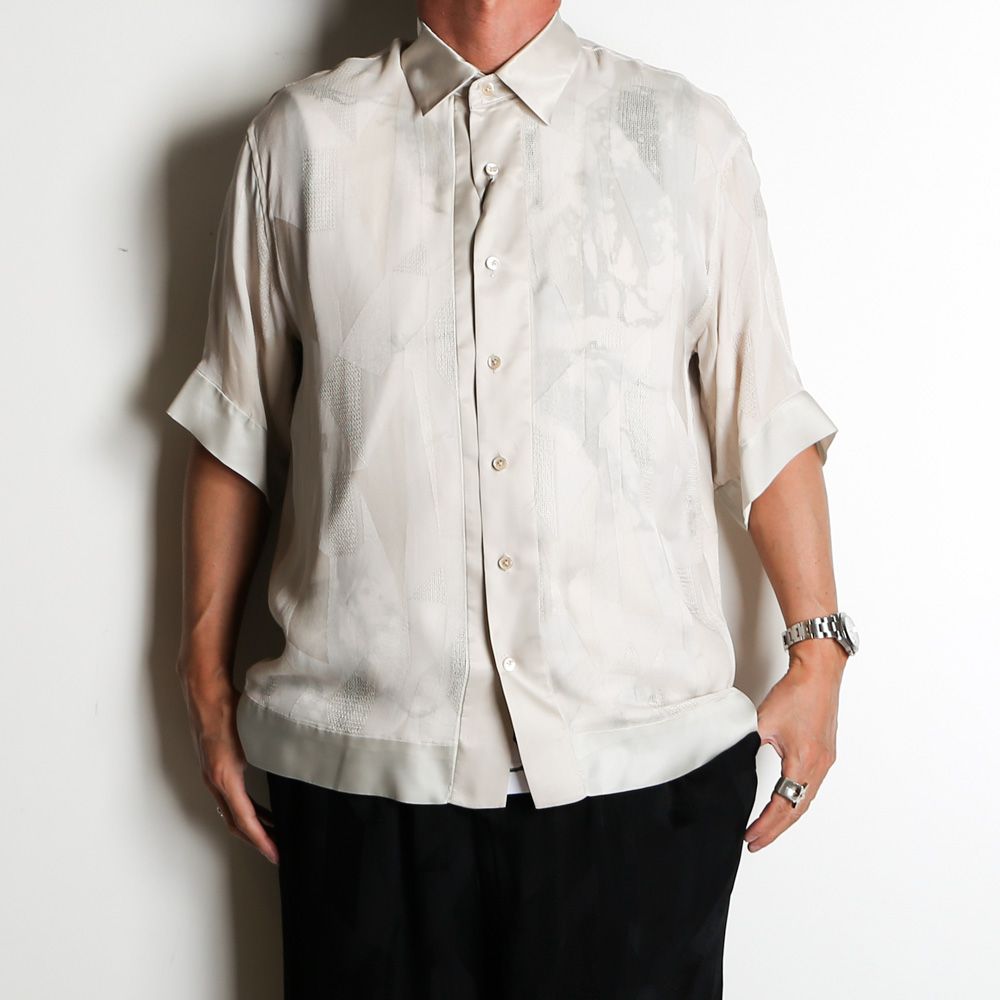 "GEOMETRIC JACQURD" RAYON CUPRA SHIRT / 半袖シャツ / TA24SS-SH059