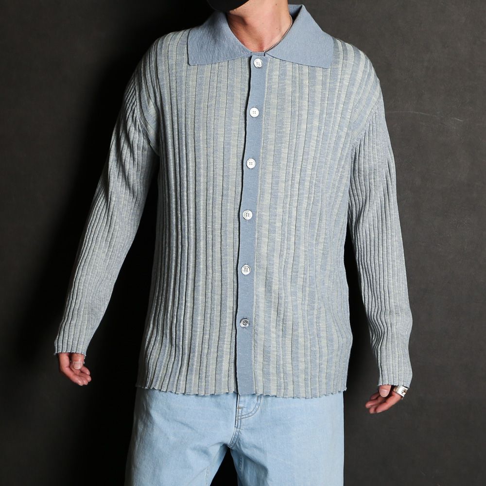"RIB KNIT" CARDIGAN / サマーニット カーディガン / TA23SS-KN106