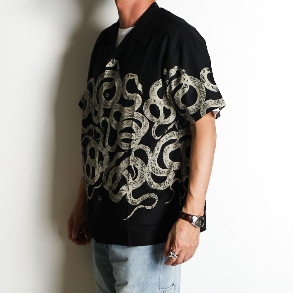 SNAKE PATTERN PANEL S/S SH / スネークパターン オープンカラーシャツ / CL-26SS004ULT
