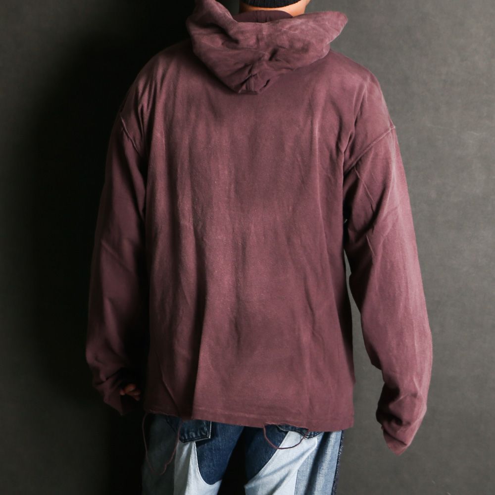 Distressed Light Weight Hoodie - BROWN / ライトウエイト フーディー / G15HD089