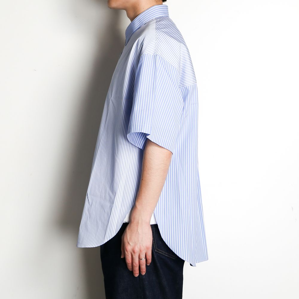 Short sleeve hidden BD shirt - Crazy stripe / 半袖シャツ クレイジーストライプ / SN-429A