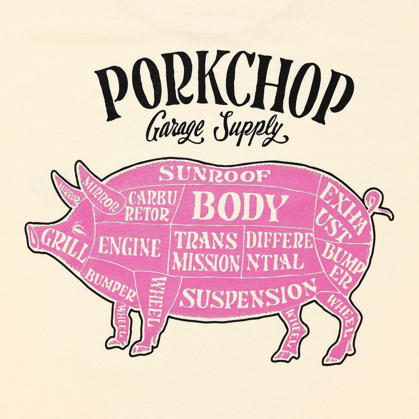 PCP BACK TEE - CREAM / ショートスリーブTシャツ