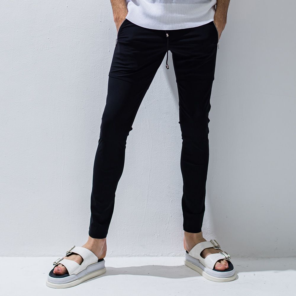 Johnson LINE NYLON PT - BKWH / ナイロンラインパンツ / BASIC-ST-009