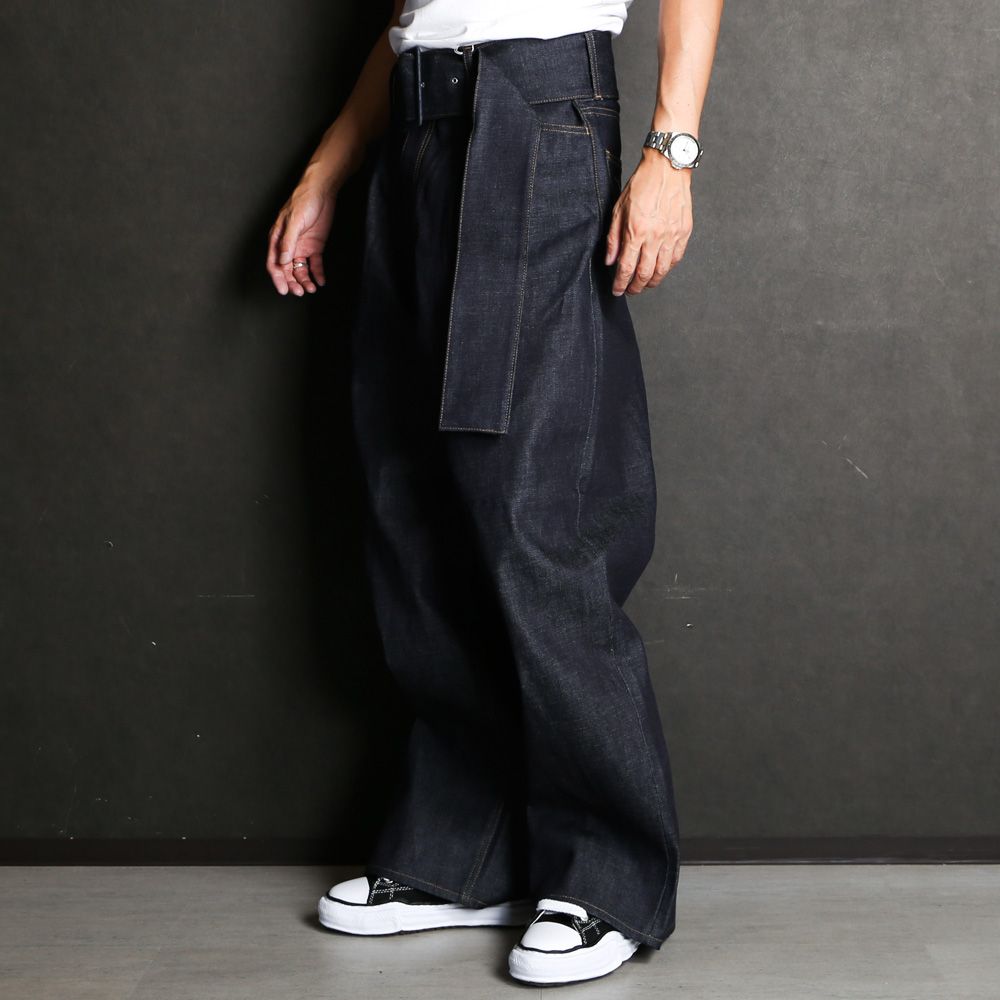 FACETASM - BELTED BIG HEART DENIM / ワイドパンツ / MKS-PT-M02