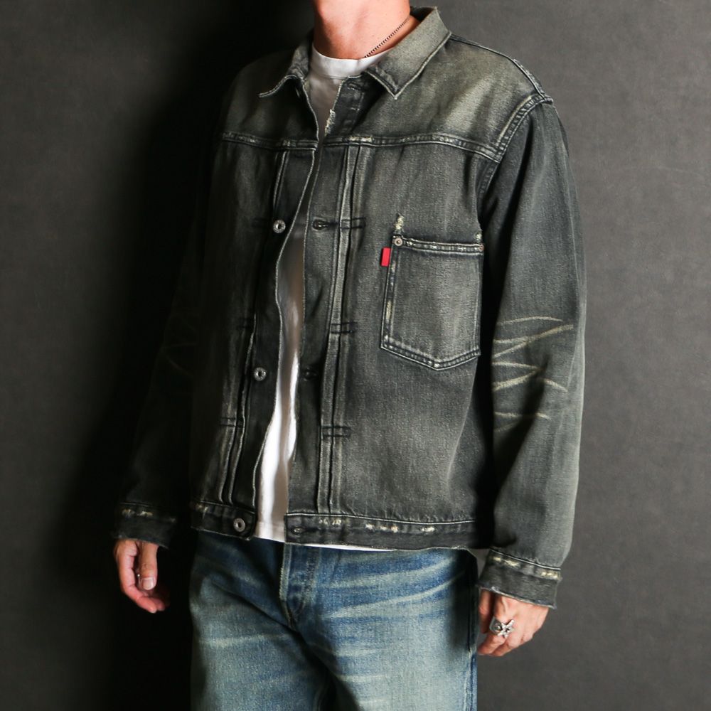 MVC type-I tracker jacket (used washed) - Black / デニムジャケット / MVC-JK04