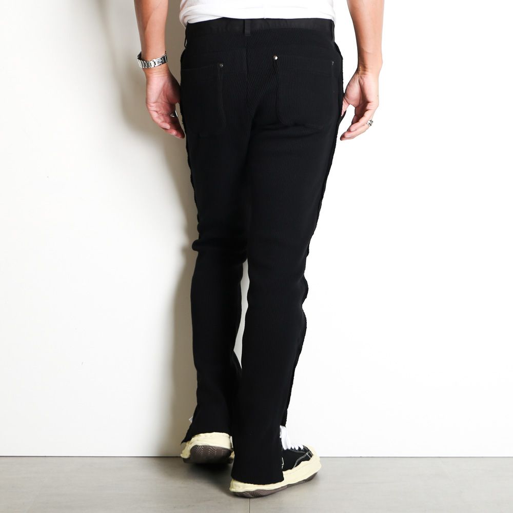 【2024福袋】 FLARE WAFFLE - FACETASM PANTS フレア ワッフル / BLACK - パンツ