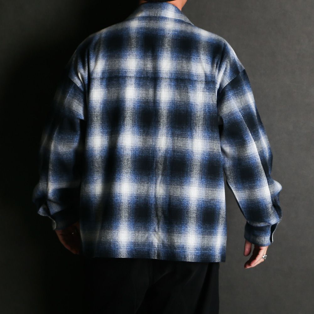 flannel check JK - BLUE / フランネルチェック CPOジャケット / RC38-JK-007