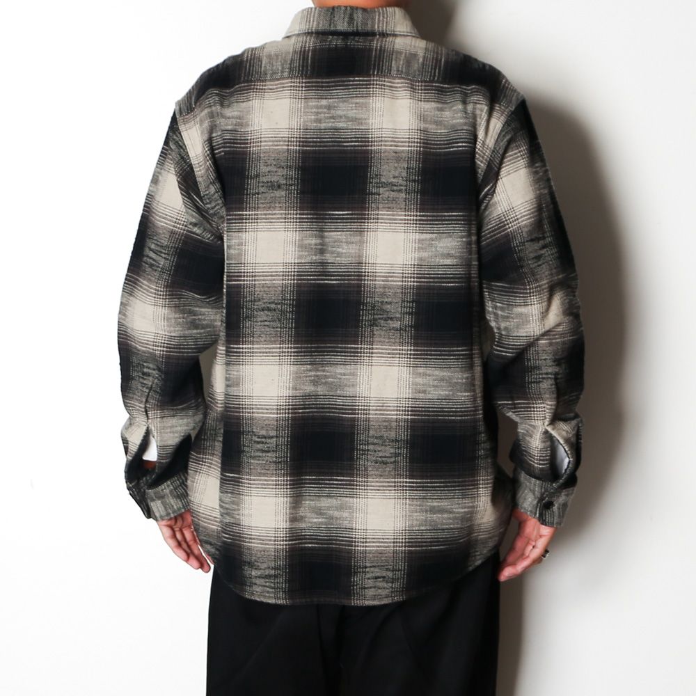 Heavy Cotton Flannel Ombre Work Shirt  - BLT / MDFBF09503