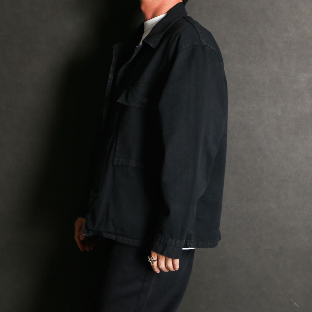 Cotton Linen Light Chino Shirt JKT - BLK / 2604-8003