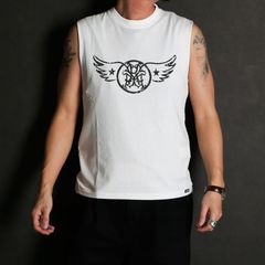 “AERO-KMY” Short N/S Tee T/C - WHITE / ノースリーブ Tシャツ / G16TS093