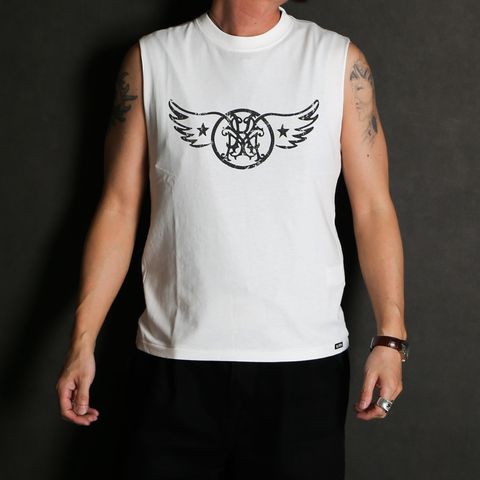 “AERO-KMY” Short N/S Tee T/C - WHITE / ノースリーブ Tシャツ / G16TS093