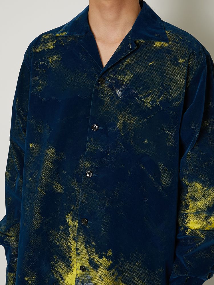 "FLOCKY + PIGMENT PRINT" SHIRTS / ミリタリーシャツ / TA23AW-SH027
