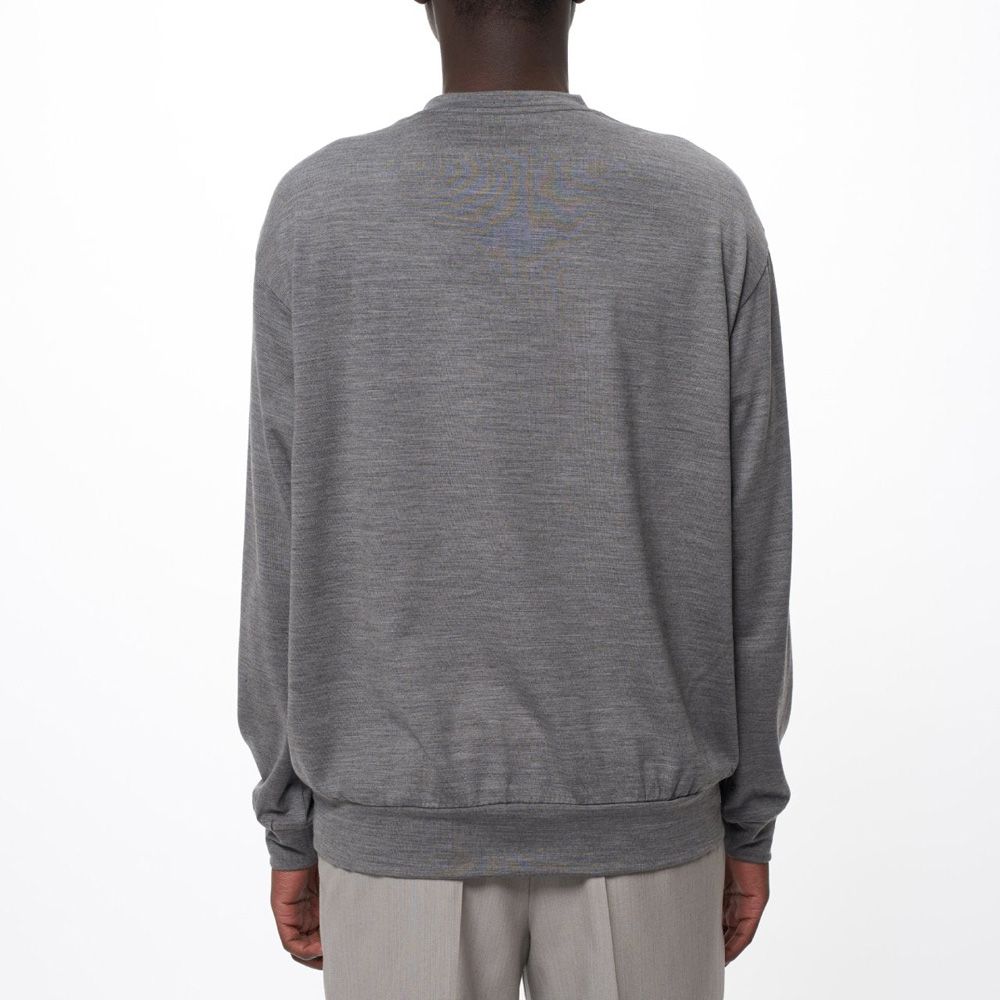 Crew Neck L/S Tee - Top Gray / スーパー100sウォッシャブルウール天竺 - クルーネック L/S Tee / M26C15CS03C