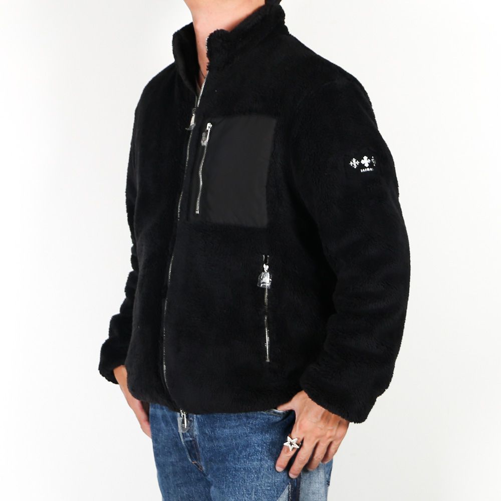 MONREALE モンレアレ - BLACK / ボア スタンドカラーブルゾン (フリース) /  MJXA0213033588