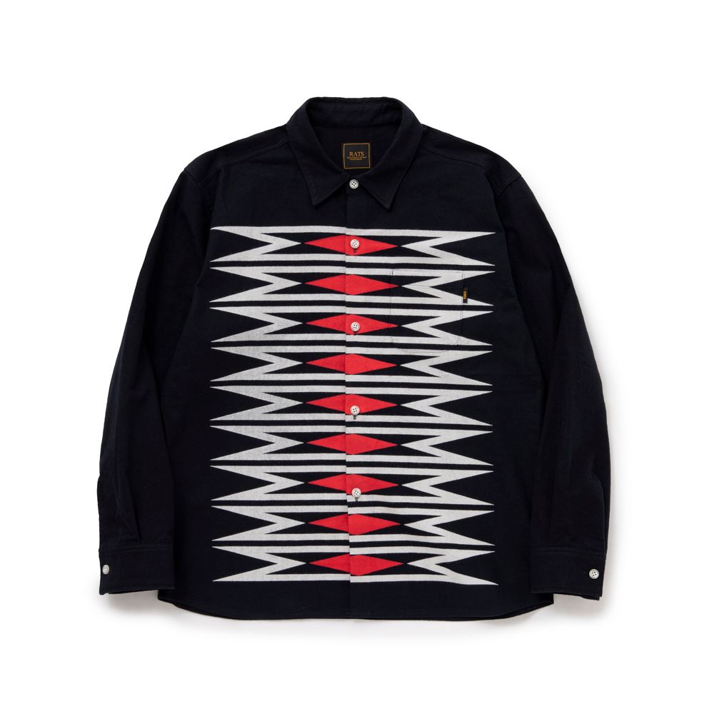 RATS - NATIVE PRINT FLANNEL SHIRT / フランネル シャツ / 21