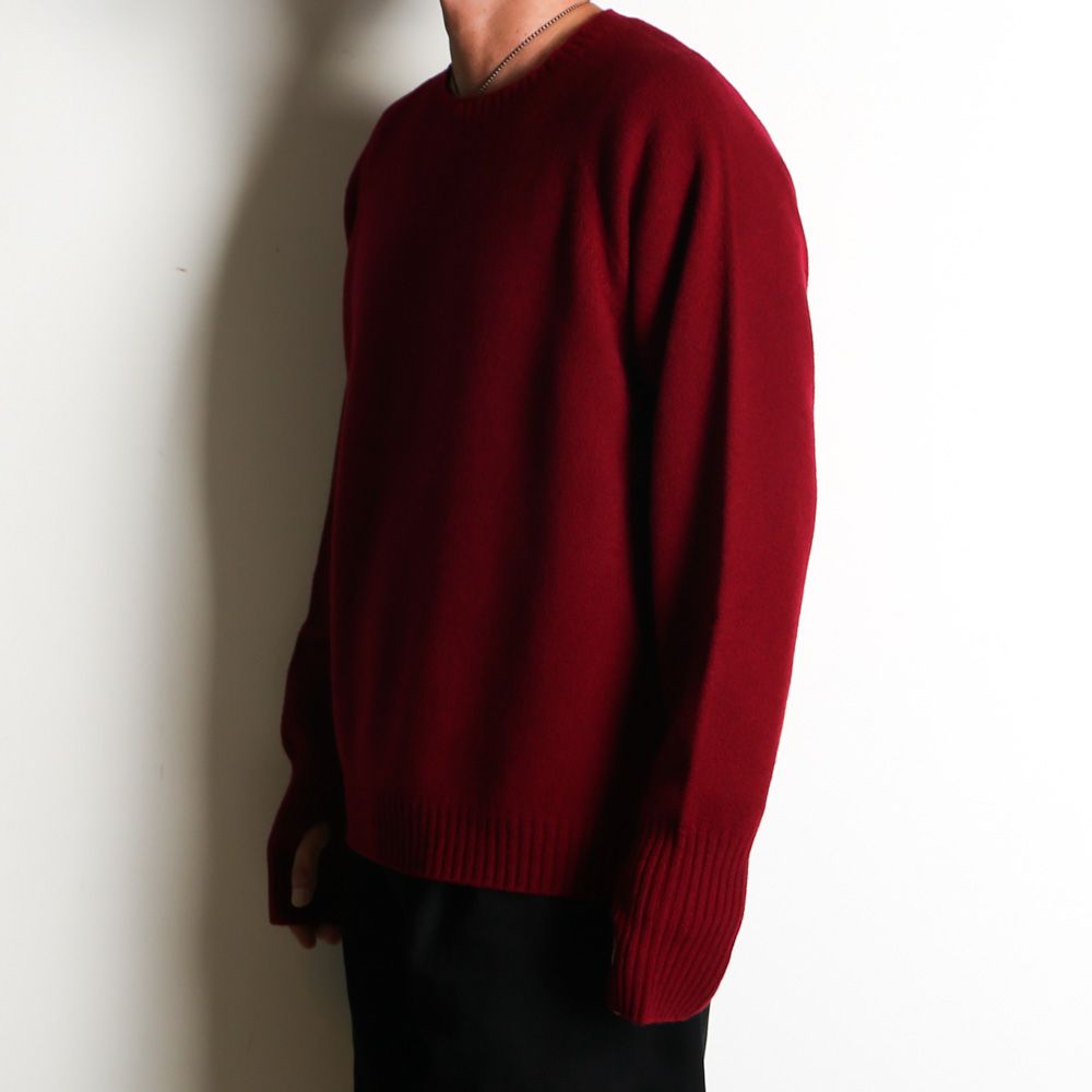 Seamless knit sweater - Wool & cashmere & silk / シームレス クルーネックセーター - ウール & カシミヤ & シルク / SN-592B