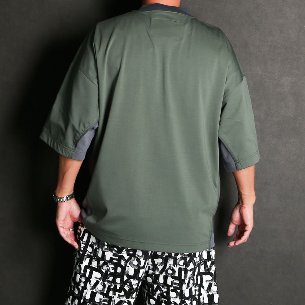 CREW NECK HALF SLEEVE T-SHIRT - GREEN / 9241-CS53-033