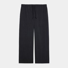 WIDE CYLINDER FIT EASY PANTS - GRAY STRIPE / 2/72 ウールトロピカルワッシャー - ワイドシリンダーフィット イージーパンツ / M26A11PT01C
