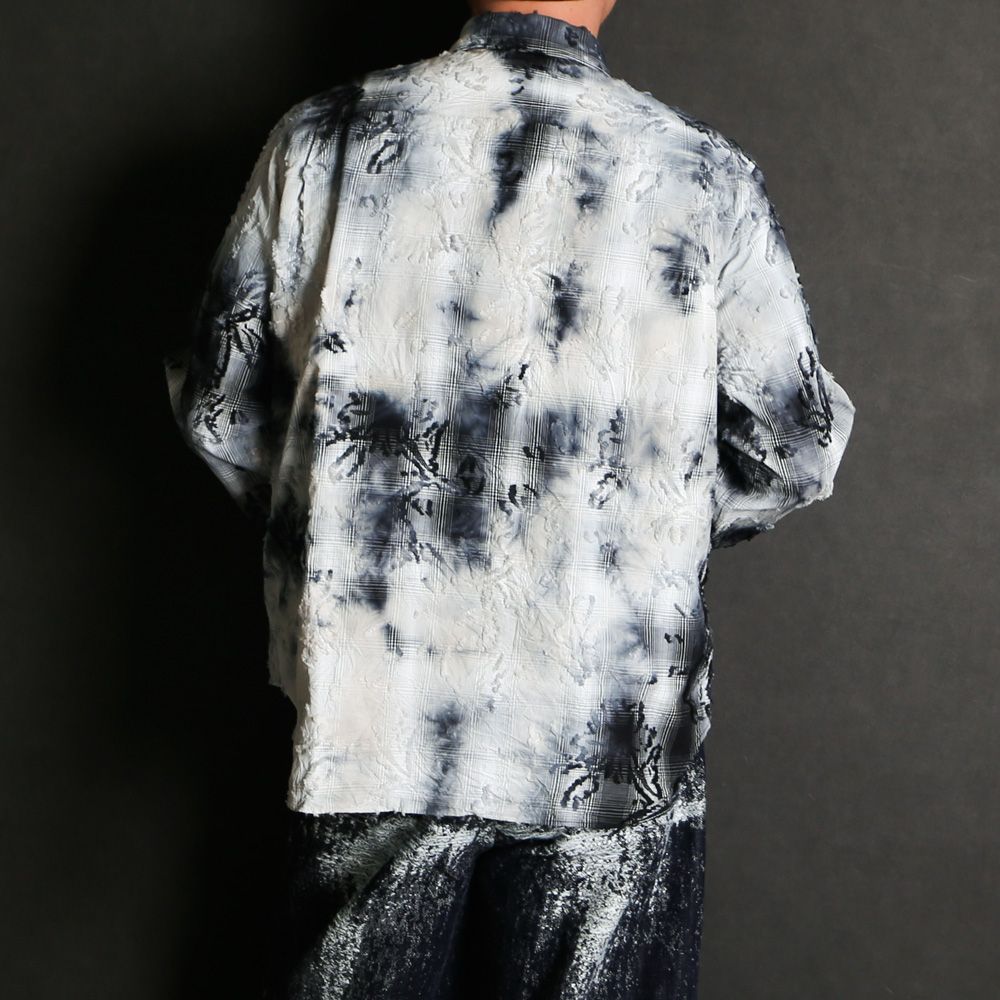 "Tie-Dye Check" Regular Shirt - Black / タイダイチェック レギュラーシャツ / TA26SS-SH023