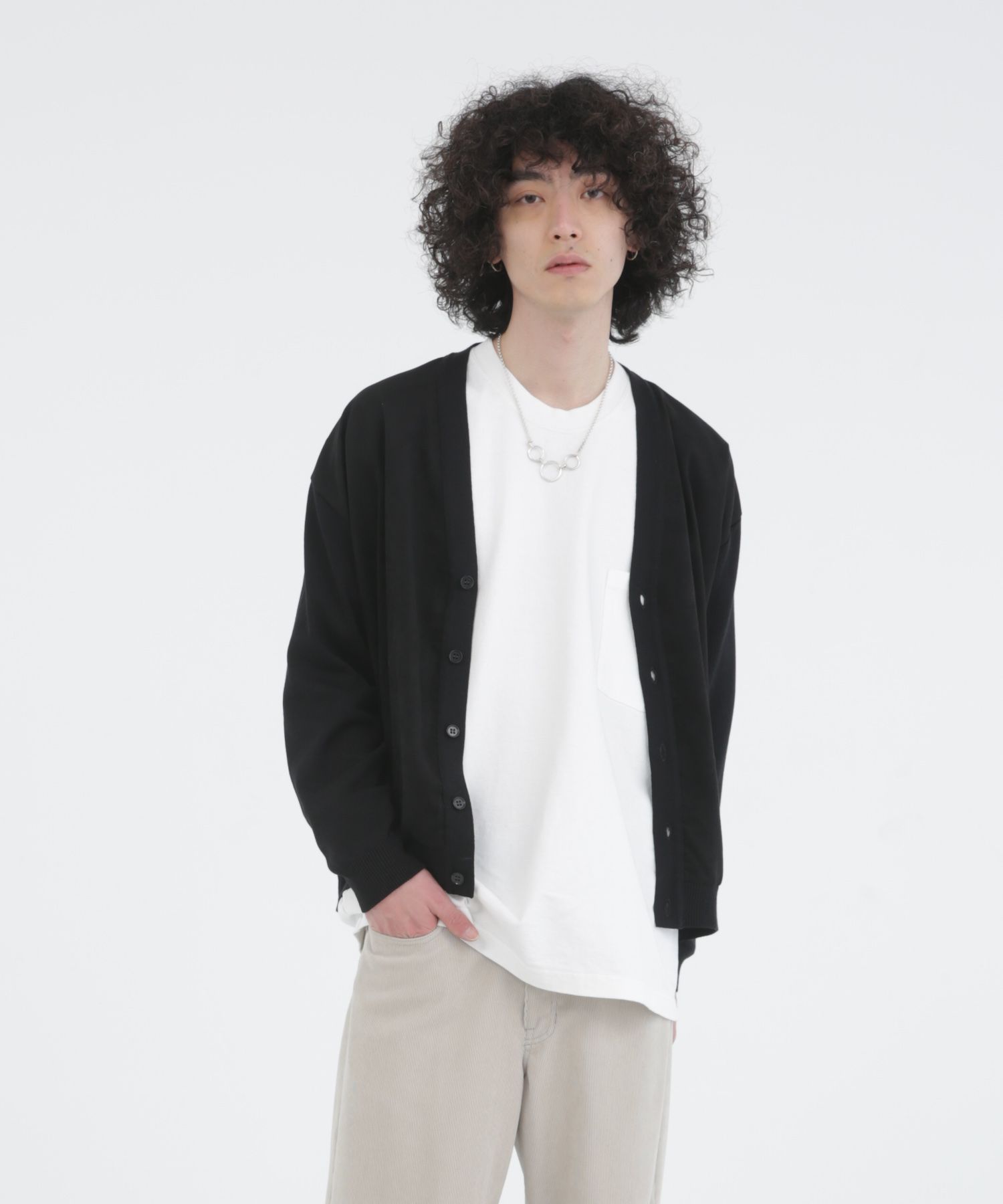 ECO SUEDE COMBI KNIT CD / エコスエード ニットカーディガン / 278208