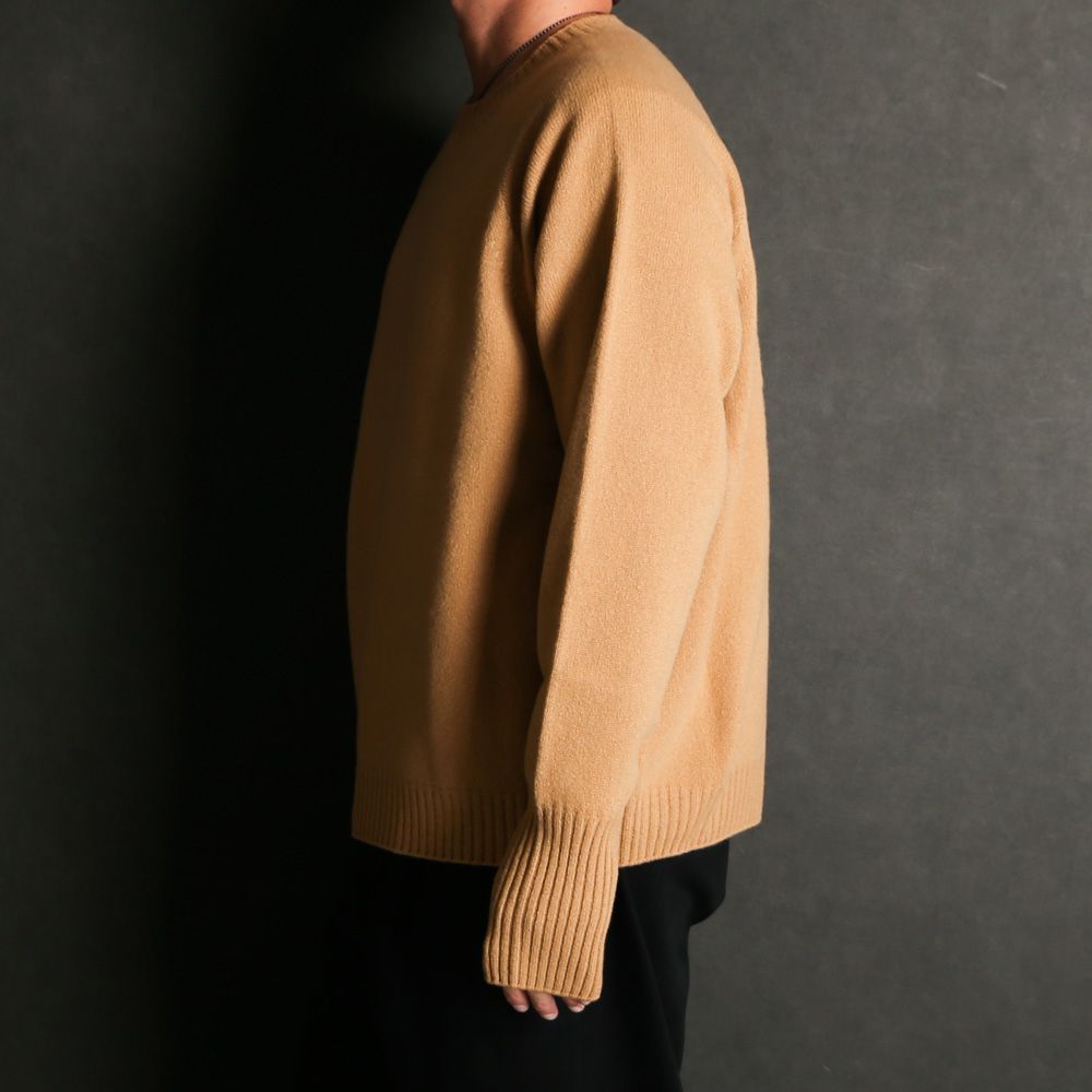 Seamless knit sweater - Wool & cashmere & silk / シームレス クルーネックセーター - ウール & カシミヤ & シルク / SN-592G