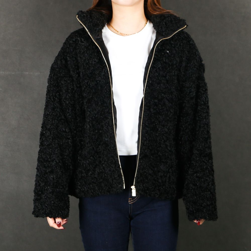 【レディース】 LUELA ルエラ - BLACK / ボア スタンドカラーブルゾン (フリース) / LJXA0041033588