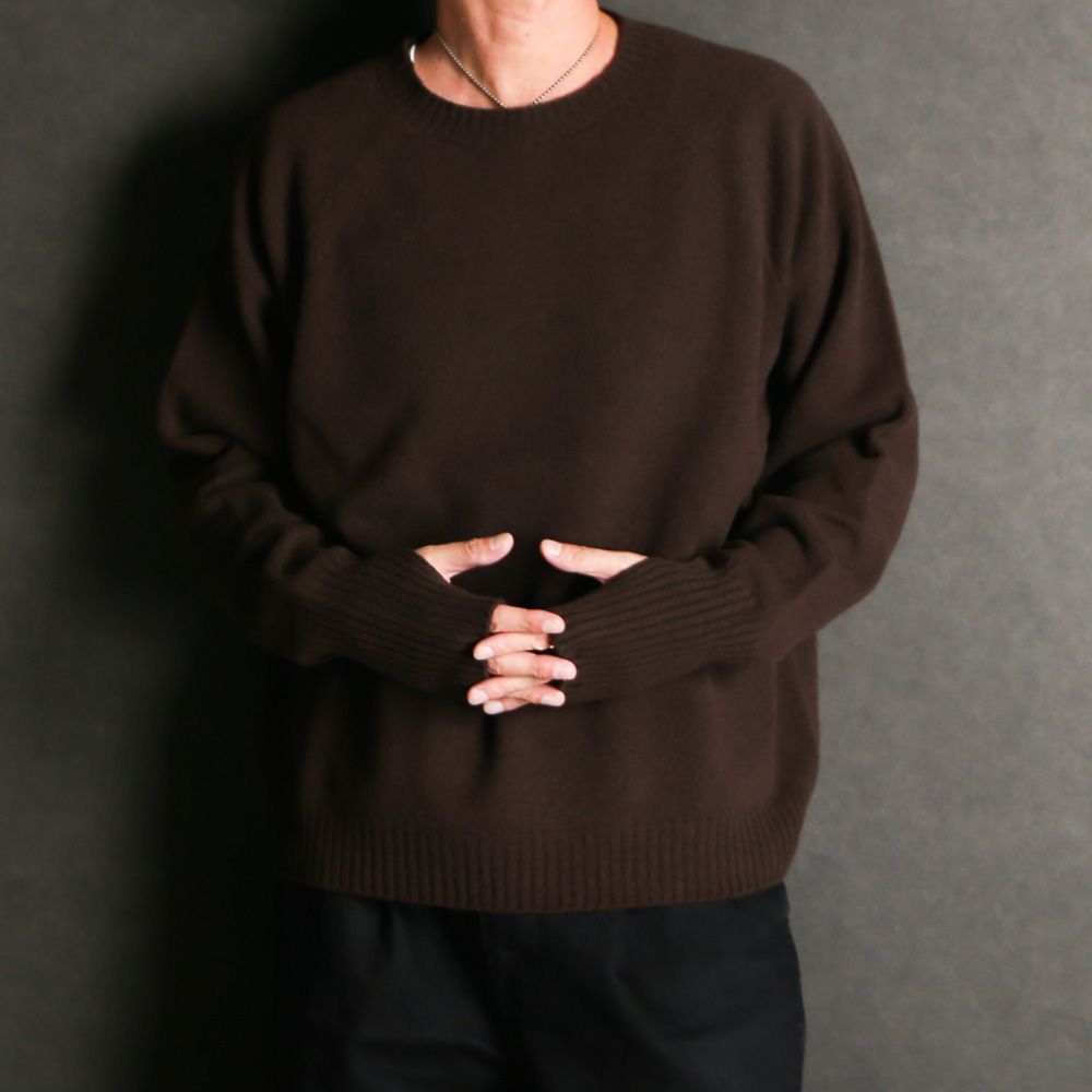 Seamless knit sweater - Wool & cashmere & silk / シームレス クルーネックセーター - ウール & カシミヤ & シルク / SN-592H