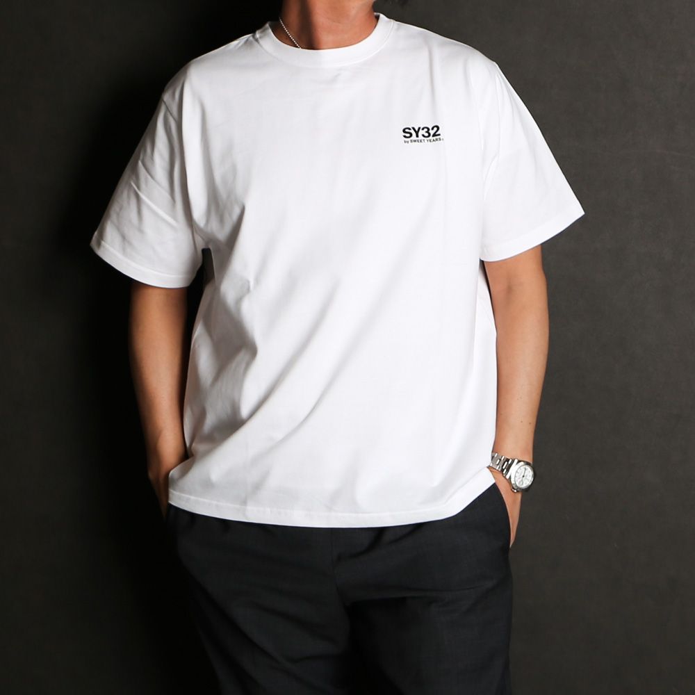 BACK SLASH BIG LOGO TEE - WHITE × BLACK / グラフィックTシャツ / 14154J-W