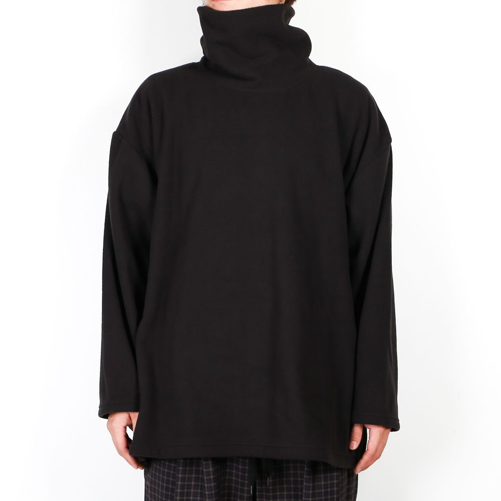 FLEECE HI NECK SIDE VENTS CS / マイクロフリース サイドベンツ カットソー / 180204