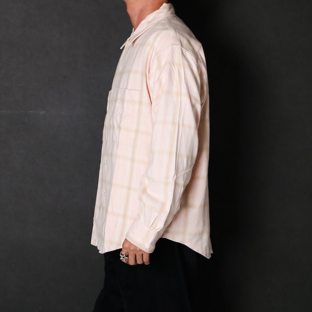 Ombre Check Flannel Shirt - Pink / オンブレチェックフランネルシャツ / SN-628B
