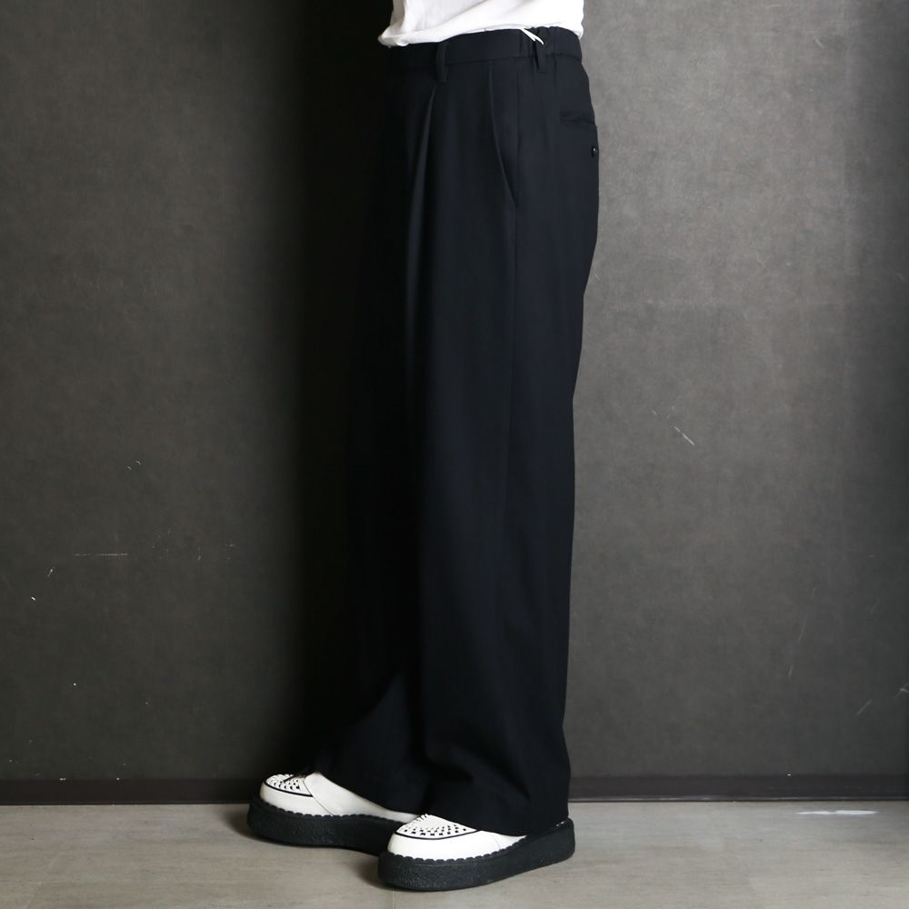 Wide Utility Trousers / ワイドトラウザー - ポリエステルレーヨン 2WAYストレッチ / SN-633A