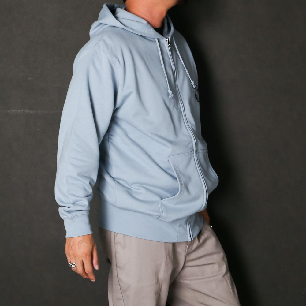 HUNGRY ZIP UP HOODIE - STONE BLUE / ジップアップパーカー