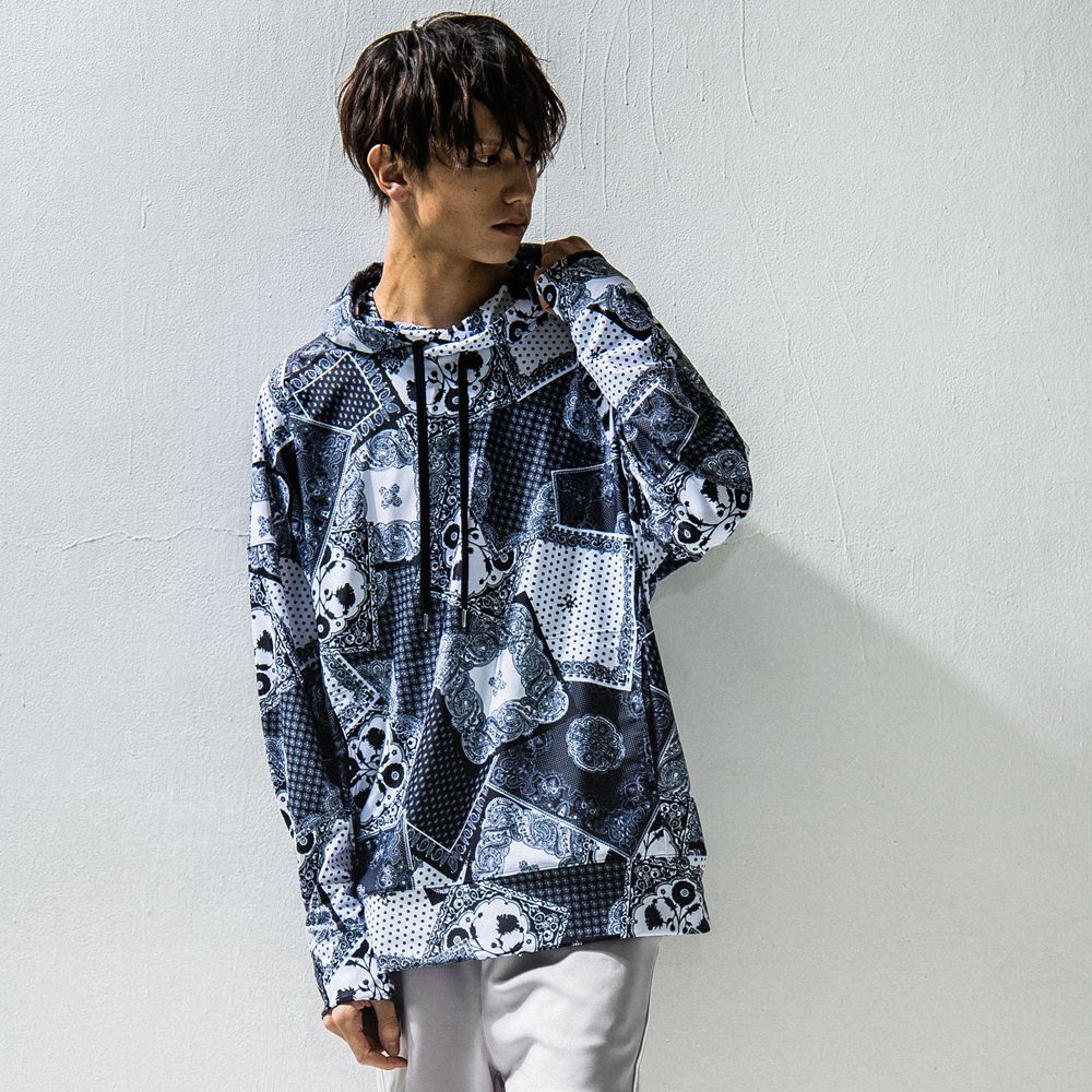 Paisley RUSH loose hoodie / ラッシュガード ルーズパーカー / RC24-C-001