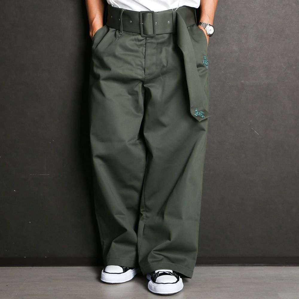 FACETASM - BELTED BIG HEART PANTS / ワイドパンツ / MKS-PT 