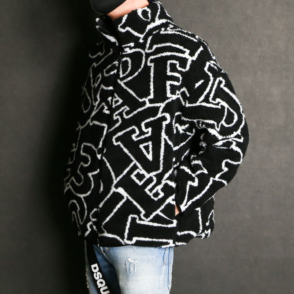 DIAGONAL LOGO BOA JACKET / ダイアゴナルロゴ ボア トラックジャケット / USO-21055