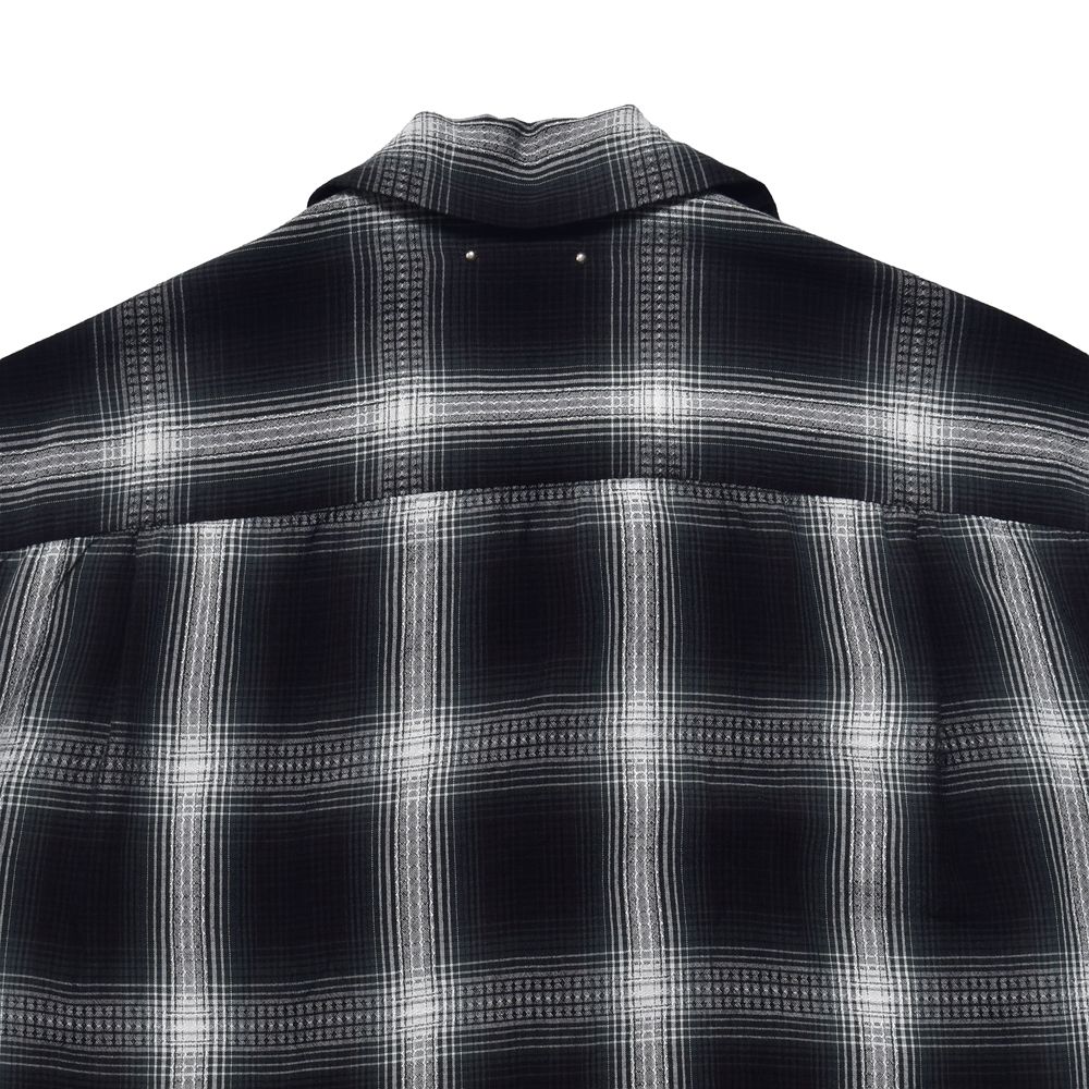 Rayon Dobby Plaid S.S Open Collar SH - BLT / 2604-5004