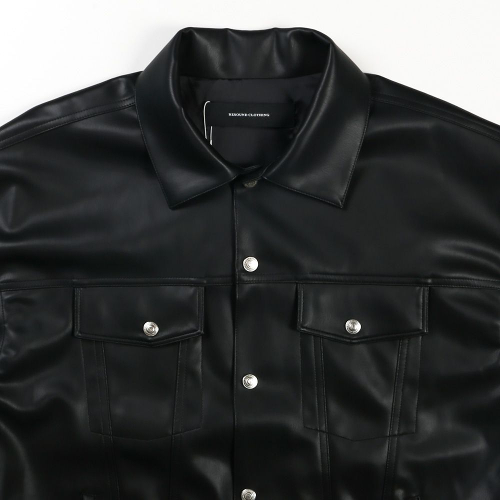 LEATHER OVER 3RD G - BLACK / エコレザージャケット / RC37-JK-006