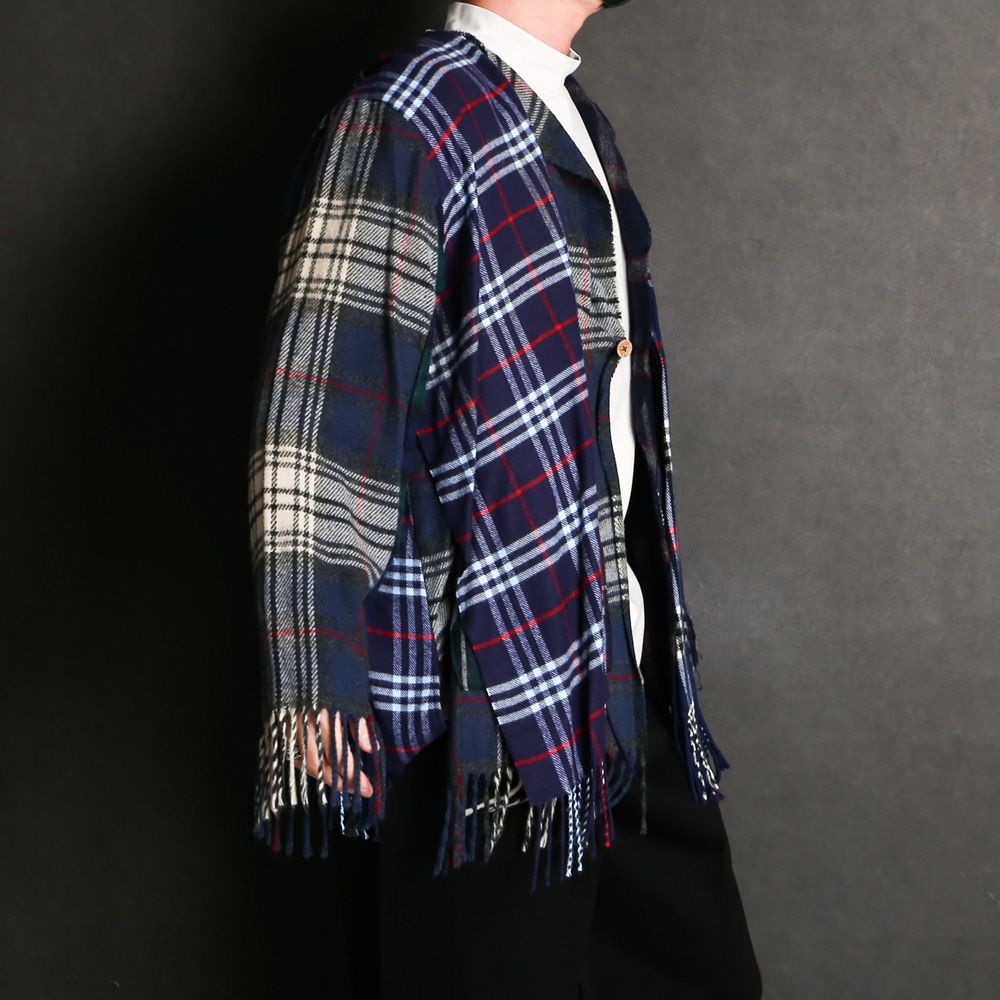 OLD PARK×MINEDENIM / Check MufflerCardigan / MND