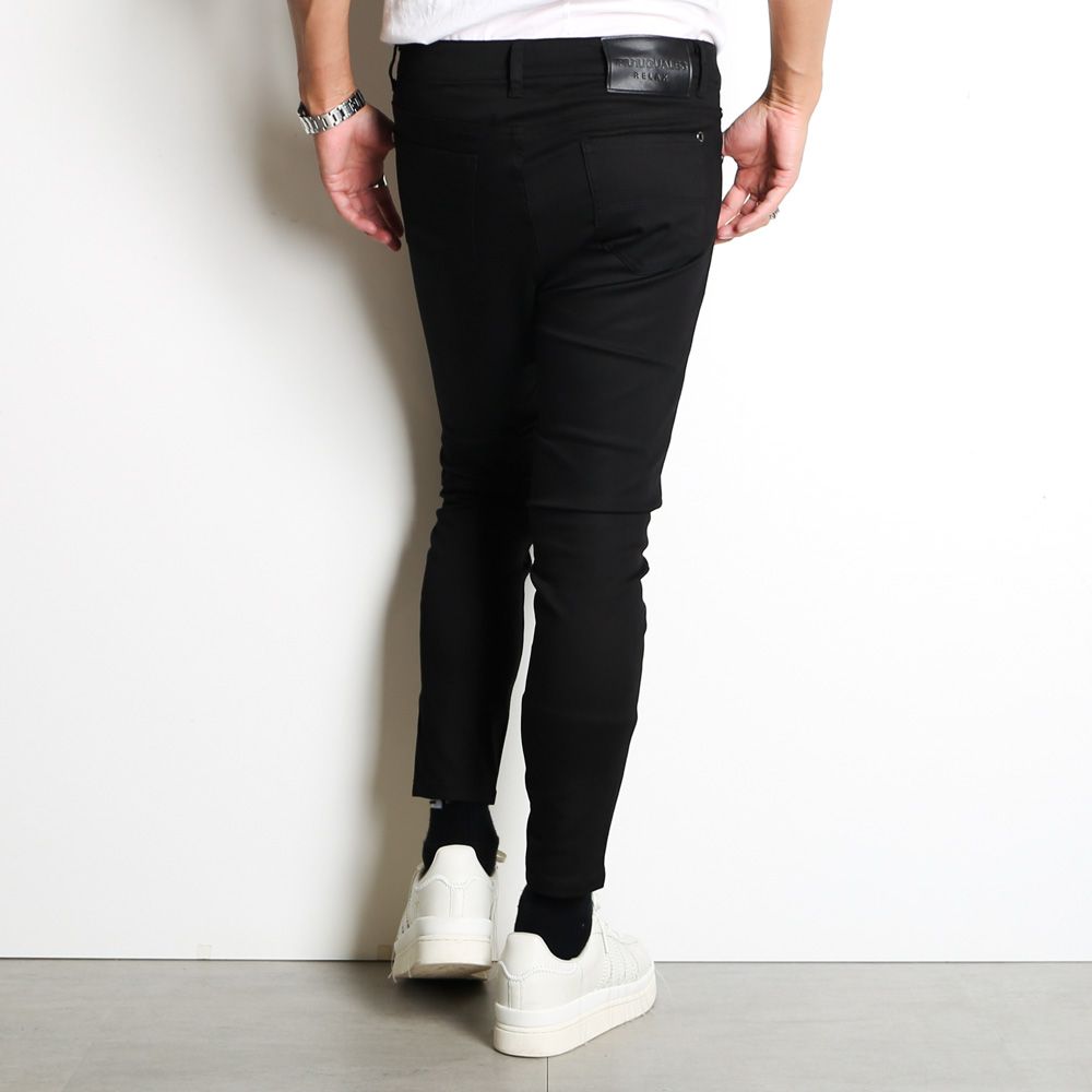 SKINNY PANTS - BLACK / グラデーションロゴ スキニーパンツ / USB-24052