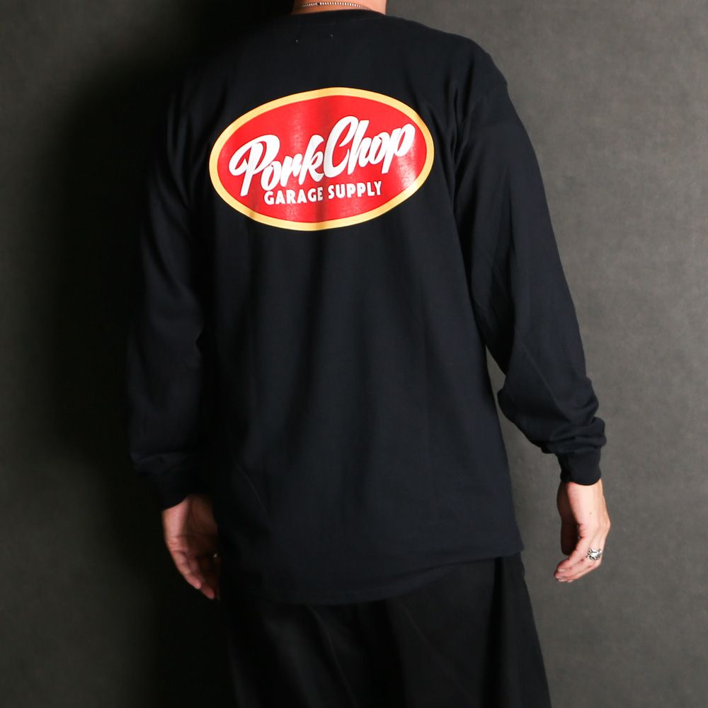 NC OVAL SCRIPT L/S TEE - BLACK / ロングスリーブTシャツ