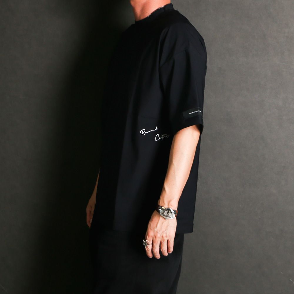 SIDE RC OVER TEE - BLACK / オーバーサイズ ナイロンTシャツ / RC39-T-004