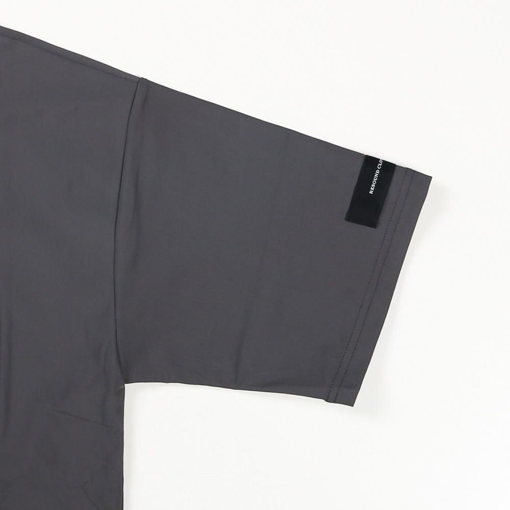【ラスト1点-サイズ1】leather pocket overnylon T - GREY / エコレザーポケット ルーズTシャツ / RC35-T-005