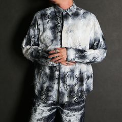 "Tie-Dye Check" Regular Shirt - Black / タイダイチェック レギュラーシャツ / TA26SS-SH023